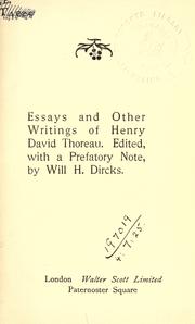 Cover of: Essays and other writings.