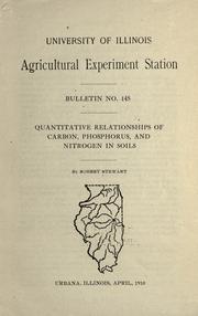 Cover of: Quantitative relationships of carbon, phosphorus, and nitrogen in soils  by Stewart, Robert