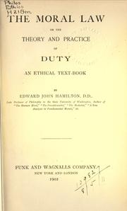 Cover of: The moral law by Edward John Hamilton, Edward John Hamilton