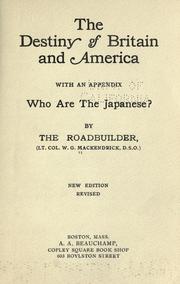 The destiny of Britain and America by William Gordon Mackendrick