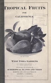 Cover of: Tropical fruits for California ..