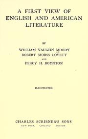 Cover of: A first view of English and American literature