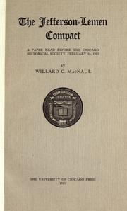 Cover of: The Jefferson-Lemen compact by MacNaul, Willard C.