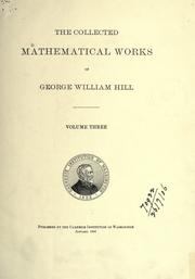 Cover of: Collected mathematical works. by George William Hill