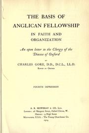 Cover of: The basis of Anglican fellowship.