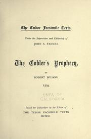 Cover of: cobler's prophecy, 1594