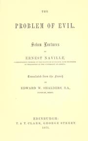 Cover of: The problem of evil: seven lectures