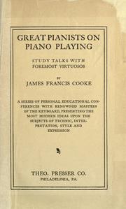 Cover of: Great pianists on piano playing