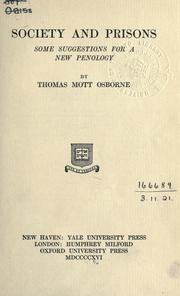 Cover of: Society and prisons. by Thomas Mott Osborne