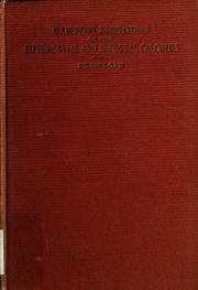 Cover of: Elementary illustrations of the differential and integral calculus by Augustus De Morgan
