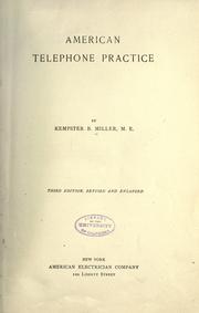 Cover of: American telephone practice