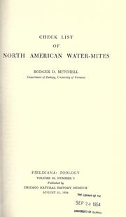 Cover of: Check list of North American water-mites