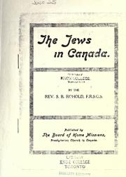 Cover of: The Jews in Canada. by S. B. Rohold