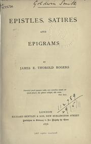 Cover of: Epistles, satires, and epigrams.