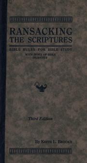 Cover of: Ransacking the Scriptures: Bible rules for Bible study