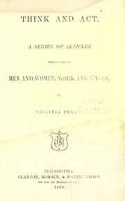 Cover of: Think and act by Virginia Penny