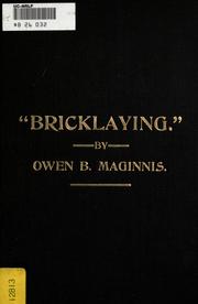 Cover of: "Bricklaying,"