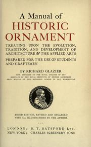 Cover of: A manual of historic ornament by Glazier, Richard