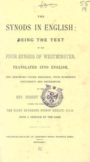 The synods in English by Catholic Church Synods.