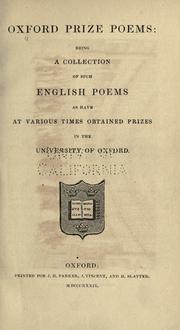 Cover of: Oxford prize poems