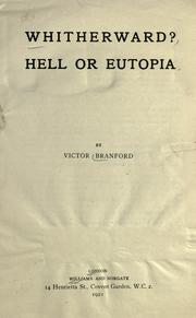 Cover of: Whitherward?: hell or Eutopia