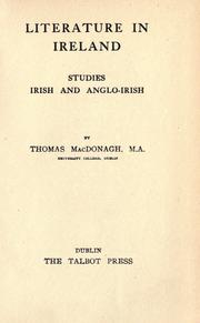 Cover of: Literature in Ireland by Thomas MacDonagh, Thomas MacDonagh