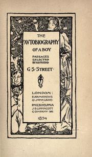 Cover of: The autobiography of a boy by Street, George Slythe