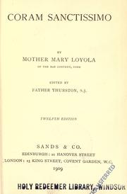 Cover of: Coram sanctisimo by Mary Loyola Mother