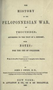 Cover of: The history of the Peloponnesian War by Thucydides