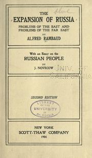 Cover of: The expansion of Russia by Alfred Rambaud, Alfred Rambaud