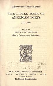 Cover of: The little book of American poets, 1787-1900 by Jessie Belle Rittenhouse