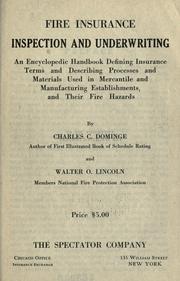 Fire insurance inspection and underwriting by Charles Carroll Dominge