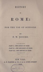 Cover of: History of Rome: for the use of schools.