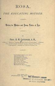 Front cover of Rosa, the educating mother by Henry Marcus Cottinger
