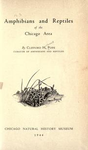 Cover of: Amphibians and reptiles of the Chicago area