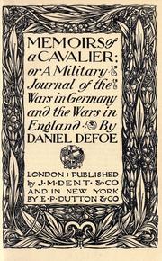 Cover of: Memoirs of a cavalier by Daniel Defoe