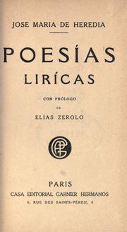 Cover of: Poes©Øias lir©Øicas [por] Jose Maria de Heredia.: Con pr©Øologo de El©Øias Z