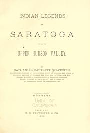 Cover of: Indian legends of Saratoga and of the upper Hudson Valley.