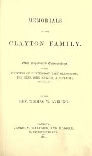 Memorials of the Clayton family by William Thomas Baxter
