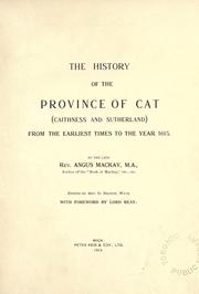 Cover of: The history of the province of Cat (Caithness and Sutherland)