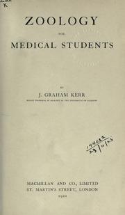 Cover of: Zoology for medical students. by Kerr, J. Graham Sir