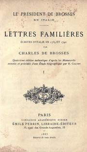 Cover of: Lettres famili©Łeres ©Øecrites d'Italie en 1739 et 1740