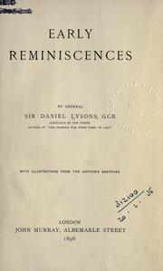 Early reminiscences by Lysons, Daniel Sir