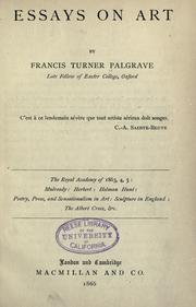 Cover of: Essays on art by Francis Turner Palgrave