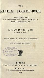 Cover of: Miners' pocket-book: a reference book for engineers and others engaged in metalliferous mining