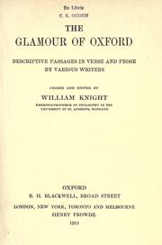 Cover of: The glamour of Oxford: descriptive passages in verse and prose by various writers