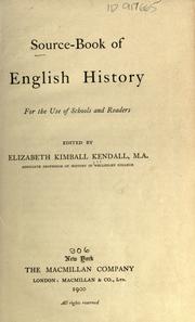 Cover of: Source-book of English history by Elizabeth Kimball Kendall