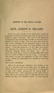 Cover of: Growth of the postal system: an address