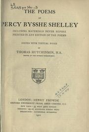 Cover of: Poems by Percy Bysshe Shelley