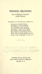 Winning orations; inter-collegiate contests, South Dakota by Oscar William Coursey
